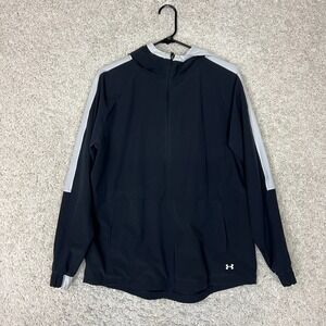 Under Armour Active Hoodie Mens Small Black Pullover Heatgear Activewear Running